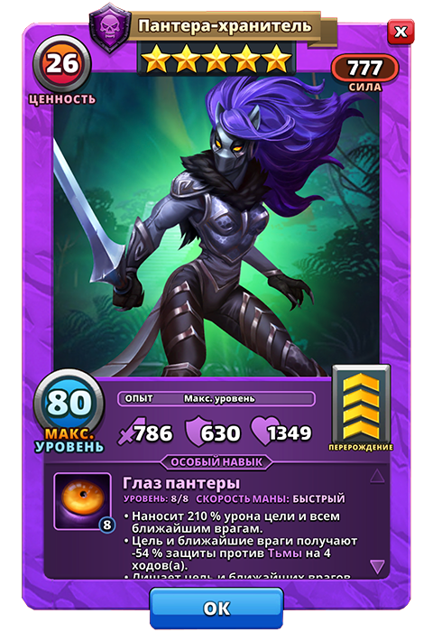 Пантера-хранитель из игры Империи и Паззлы